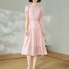 Handmade bead chain solid color high-end sweet holiday style dress
