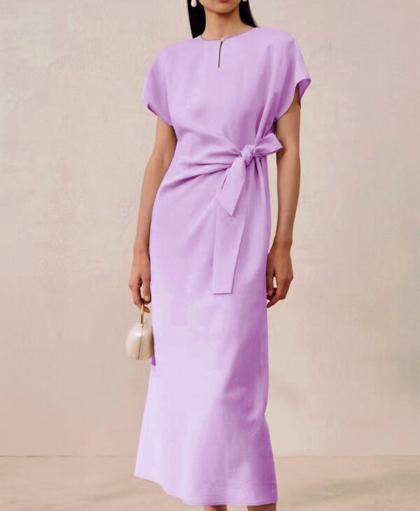 Ice-feel Tencel linen high-end fashion casual elegant dress