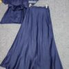 Light mature lady style shirt and skirt two-piece set (with belt)
