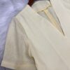 100% linen light color short sleeve suit and skirt two piece set