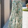 100%ramie thin sun-proof high-waisted casual pants (with waist rope)
