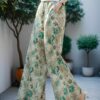 100%ramie thin sun-proof high-waisted casual pants (with waist rope)