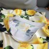 Triacetate printed side slit elastic waist skirt (bias cut fabric)