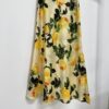 Triacetate printed side slit elastic waist skirt (bias cut fabric)