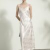Triacetate jacquard fixed shoulder strap fishtail suspender dress (skirt length includes suspenders)