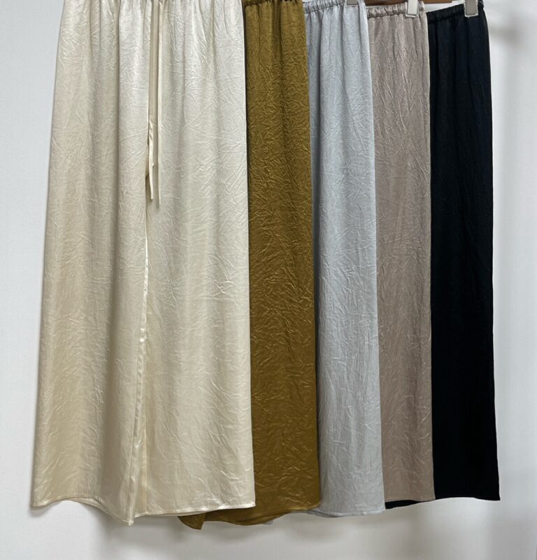 Simple and versatile elastic waist loose drawstring trousers