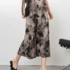 Ink print fishtail skirt