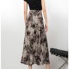 Ink print fishtail skirt
