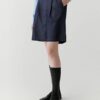Minimalist high waist loose denim shorts