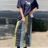 Pressed pleated plaid slimming skirt