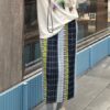 Pressed pleated plaid slimming skirt