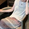 Pleated Rainbow Stretch Skirt