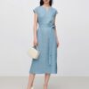 Minimalist all-match V-neck vest dress (with waist cord)