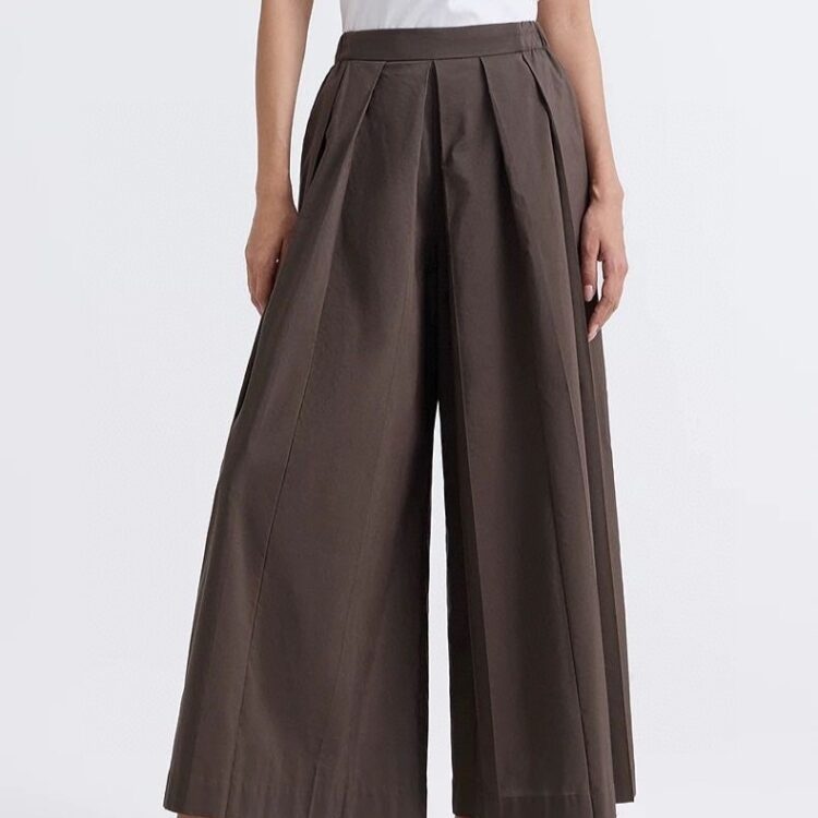 Casual loose-fitting washed elastic waist casual pants
