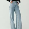 Versatile high waist straight jeans