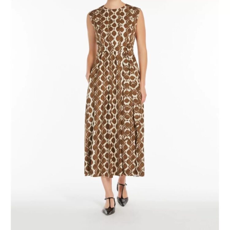 French printed sleeveless dress (with belt)