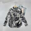 Retro slim fit pattern print shirt (100% silk)