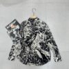 Retro slim fit pattern print shirt (100% silk)