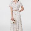 Simple and comfortable Tencel letter print dress (with belt)