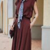 Linen French shirt and skirt set (with silk scarf)