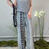 Printed wide-leg casual pants