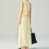 Tencel Linen Vest and Slit Skirt Set