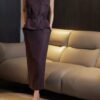 Elegant Linen Vest and Skirt Two-piece Set (With Belt)