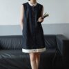 Sleeveless contrast vest casual denim dress