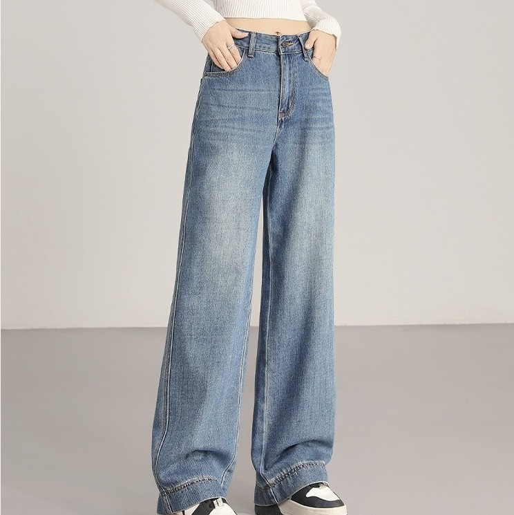 Super soft straight wide-leg jeans