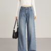 Super soft straight wide-leg jeans