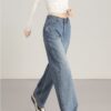 Super soft straight wide-leg jeans