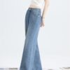 Lyocell Tencel Side Straight Wide Leg Jeans