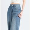 Lyocell Tencel Side Straight Wide Leg Jeans