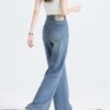 Lyocell Tencel Side Straight Wide Leg Jeans