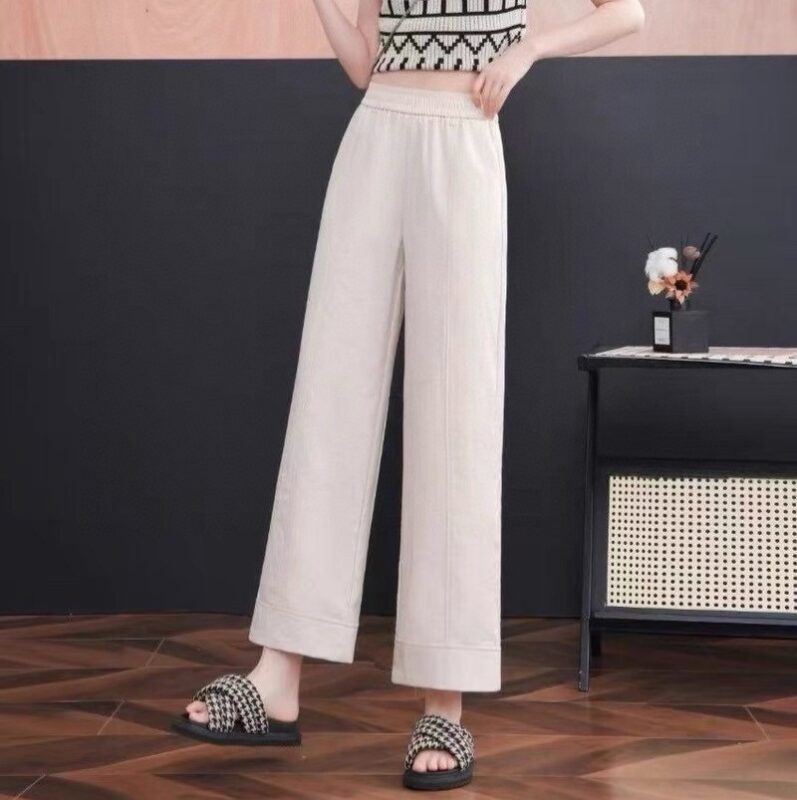 Light luxury simple versatile elastic waist casual pants