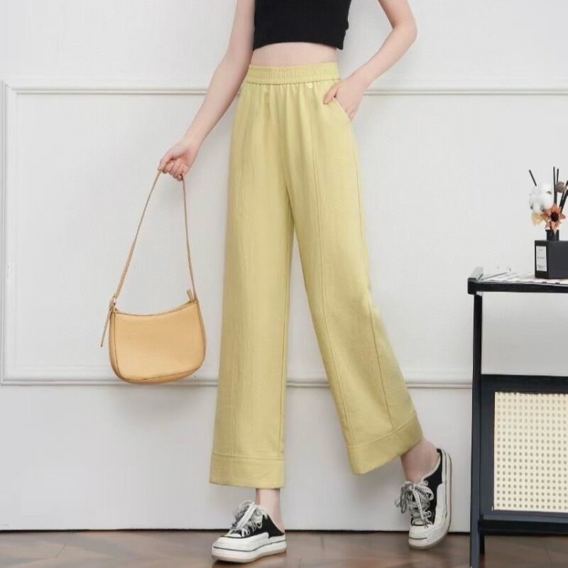 Light luxury simple versatile elastic waist casual pants