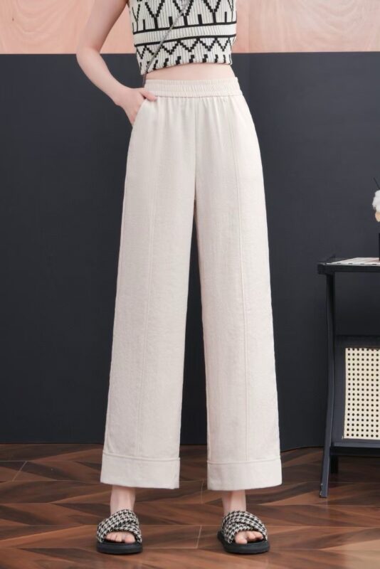 Light luxury simple versatile elastic waist casual pants