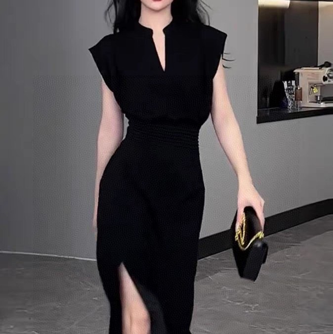 French Hepburn style waist slimming dress