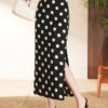 High waist slim fit polka dot straight hip skirt