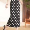 High waist slim fit polka dot straight hip skirt