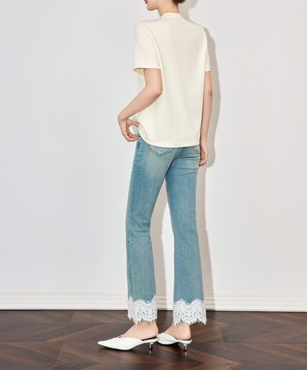 3D Goldfish Sequin Embroidery High Stretch T shirt 3