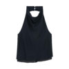 Acetate Double layered Hem Backless Top 1