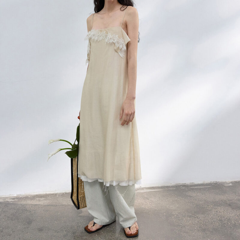 Acetate Lace Trim Spaghetti Strap Dre 6