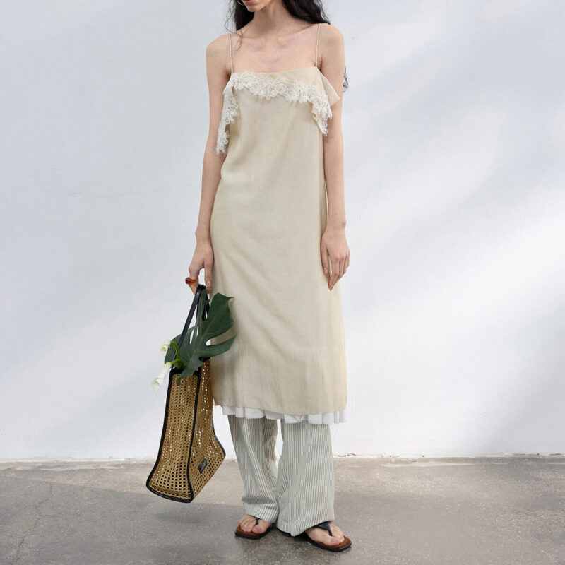 Acetate Lace Trim Spaghetti Strap Dre 8