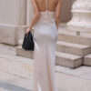 Acetate Satin Wrinkle-free Camisole Backless Long Slim-fitting Evening Gown