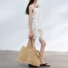 Agate Bead Striped Linen Camisole Top 3