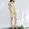 Agate Bead Striped Linen Camisole Top 4