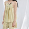 Agate Bead Striped Linen Camisole Top 5