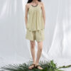 Agate Bead Striped Linen Camisole Top 6