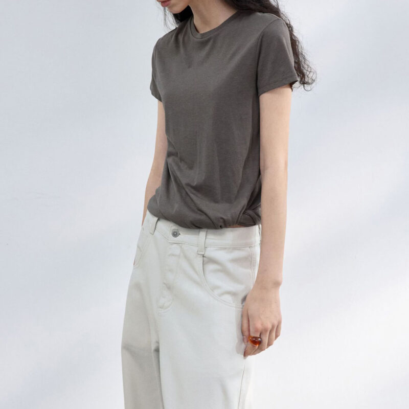 Antibacterial Cotton Linen Twist T shirt 8